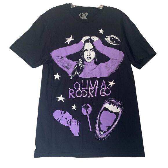 Olivia Rodrigo  T-shirt Size M Black Purple Graphic Concert Official Merch - Picture 1 of 5